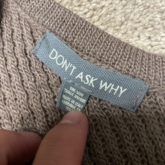 Don’t Ask Why Knit Sweater Tunic Top One Size - Picture 3 of 4